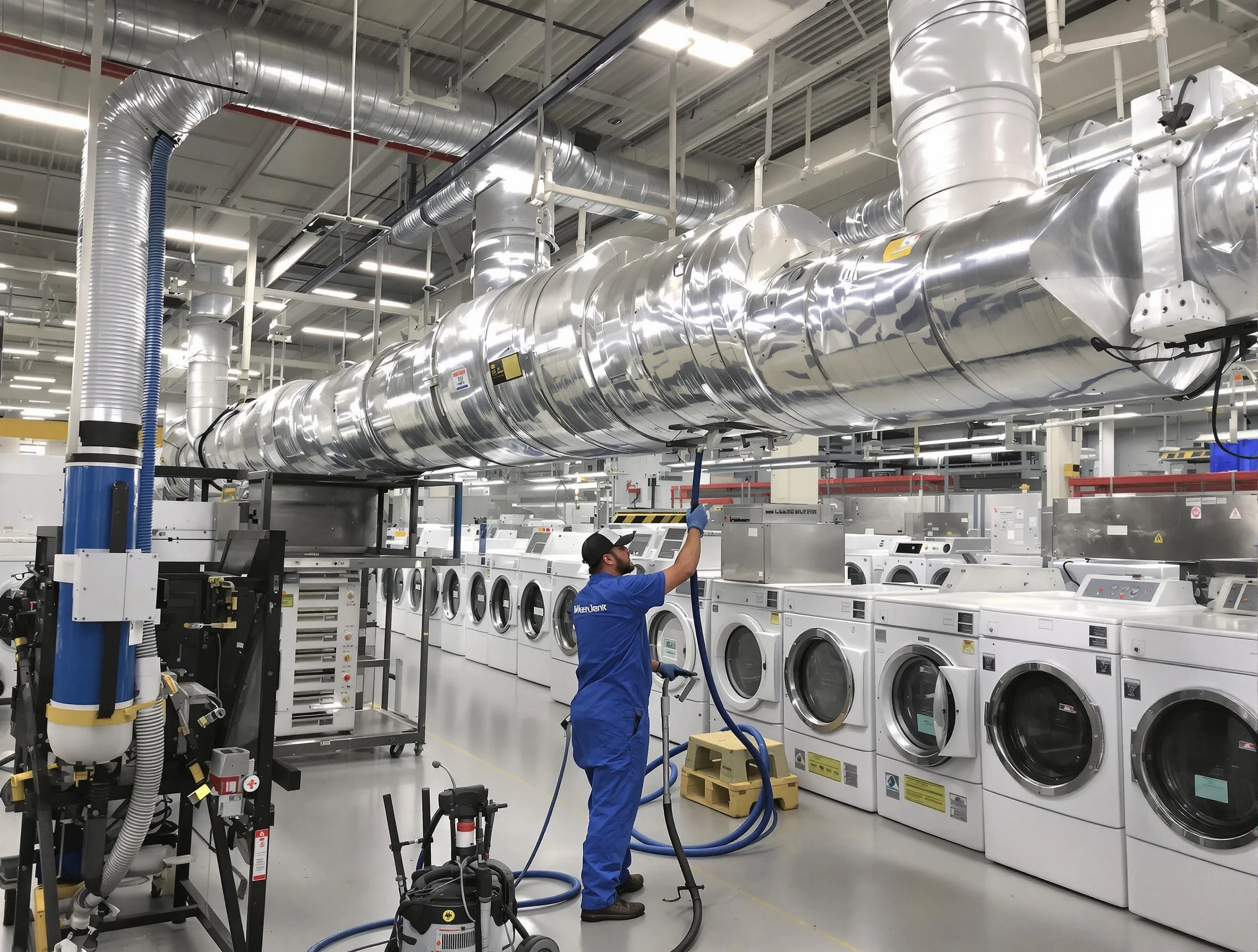 Alpine Dryer Vent Cleaning team performing heavy-duty industrial dryer vent cleaning in Alpine